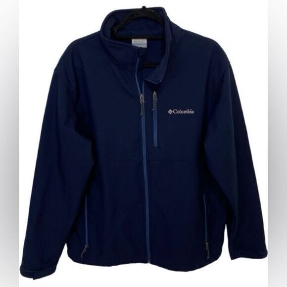 Columbia Men's Navy Blue Long Sleeve Soft Shell Full Zip Jacket Size XL - Picture 1 of 3